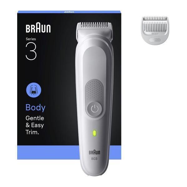 BRAUN Series 3 BG3500 Wet & Dry Body Groomer with Skinguard & Sensitive Trim - Grey