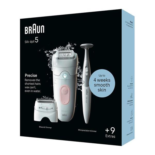 BRAUN Silk-épil 5 5-230 Wet & Dry Epilator - White & Flamingo