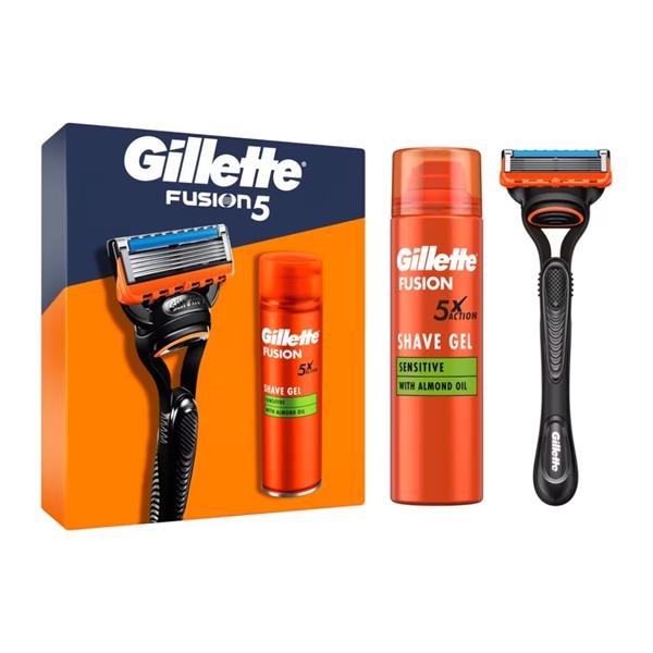 Gillette Fusion5 Razor & Shave Gel 200ml Gift Set - Healthxpress.ie