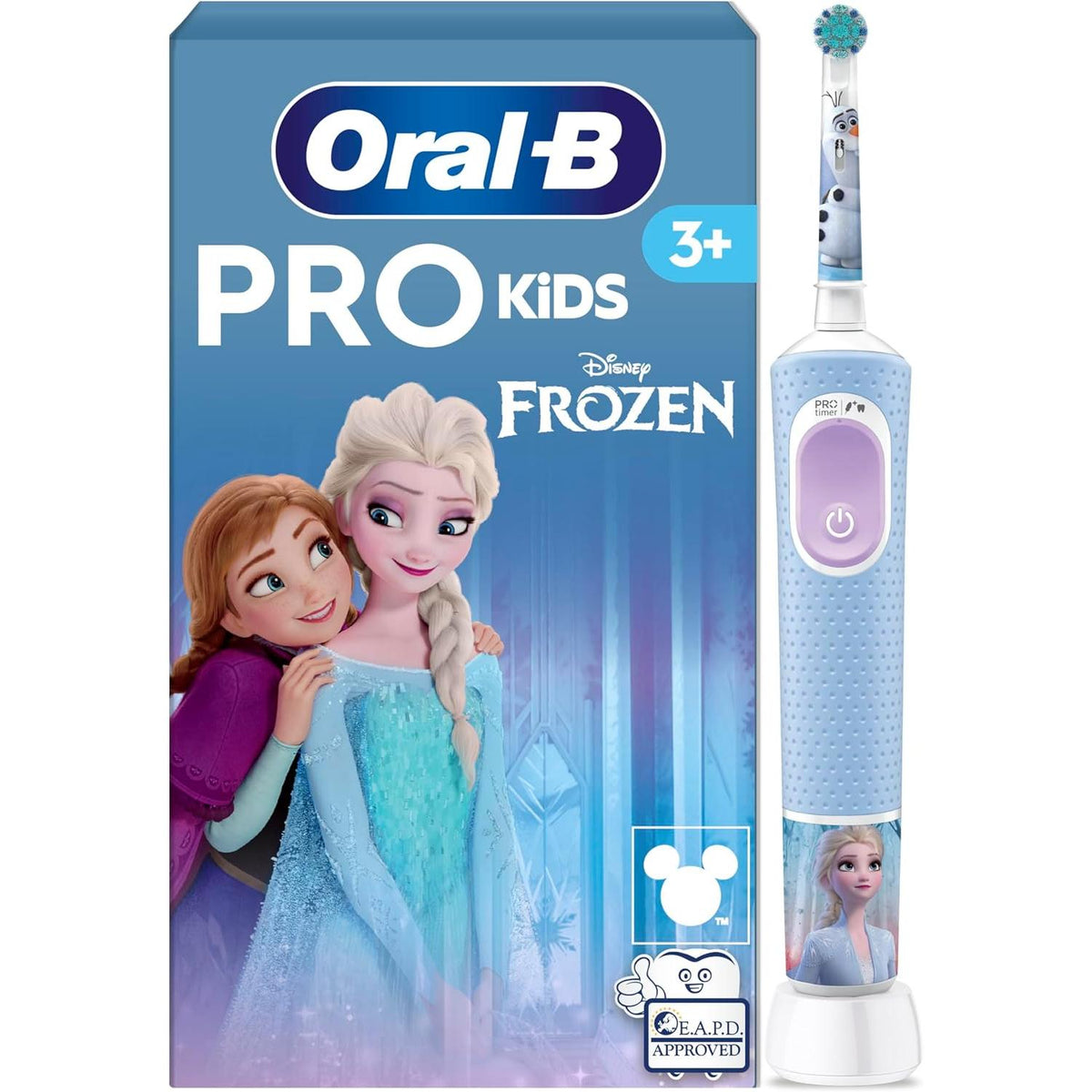 Oral-B Pro Kids Electric Toothbrush, 1 Handle with Frost, 1 Toothbrush Head, Designed by Braun, for Ages 3+