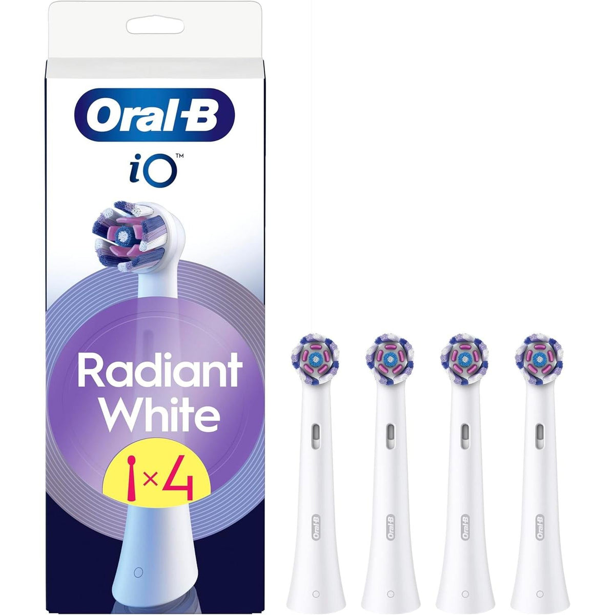 Oral-B iO 4pk Radiant White Replacement Toothbrush Heads for Sensational Mouth Feeling - White - Healthxpress.ie
