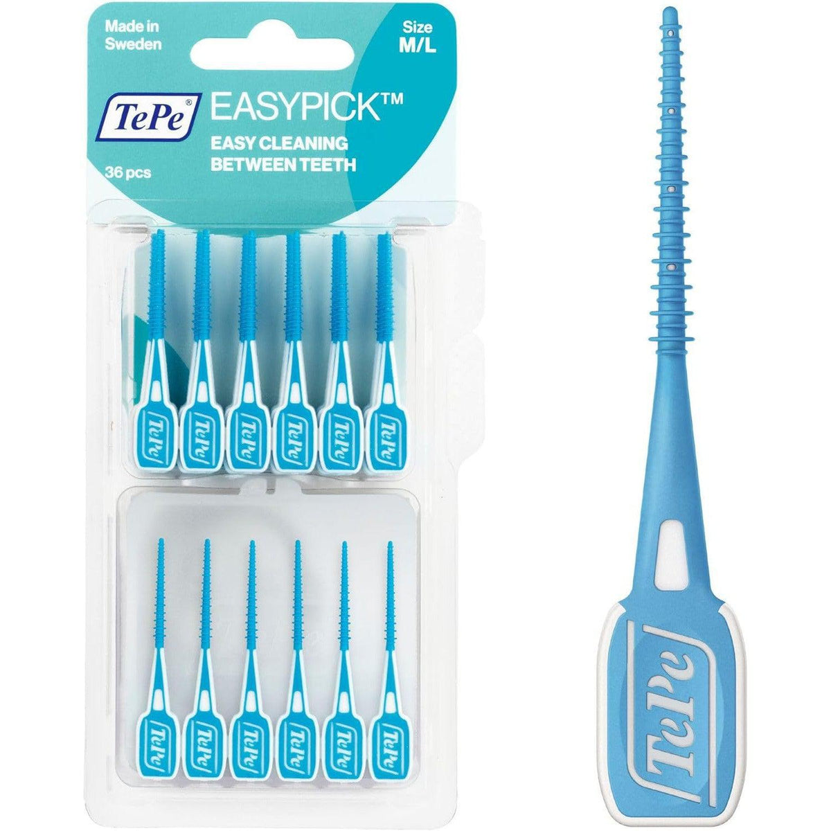 TePe Easypick Dental Picks, Size M/L, Blue, Pack of 36 - Healthxpress.ie