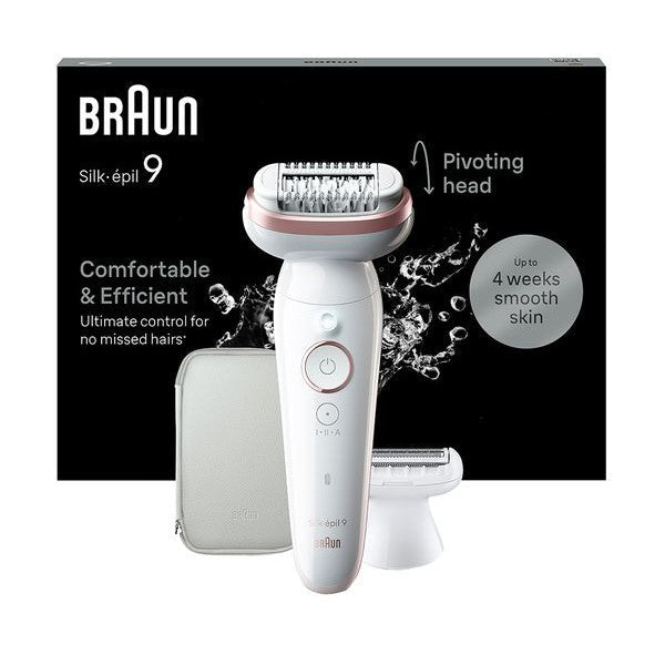 Braun Silk-epil 9 9-030 Wet & Dry Cordless Epilator with Lady Shave & Trimmer Head - Healthxpress.ie