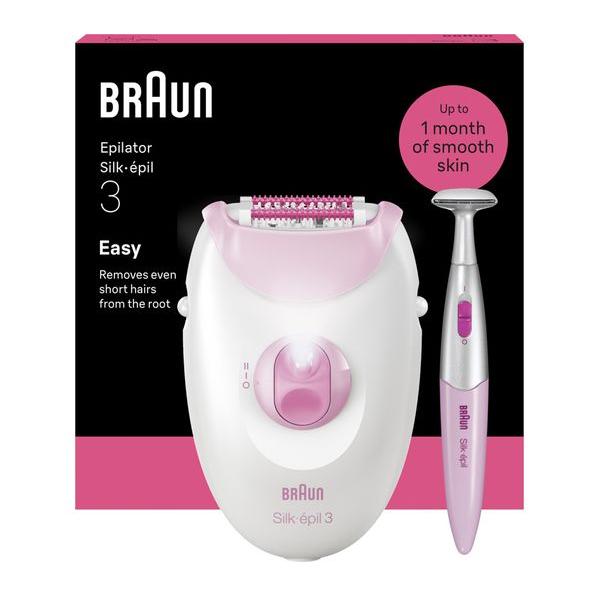 BRAUN Silk‑épil Series 3 3‑202 Epilator with Bikini Trimmer - Pink