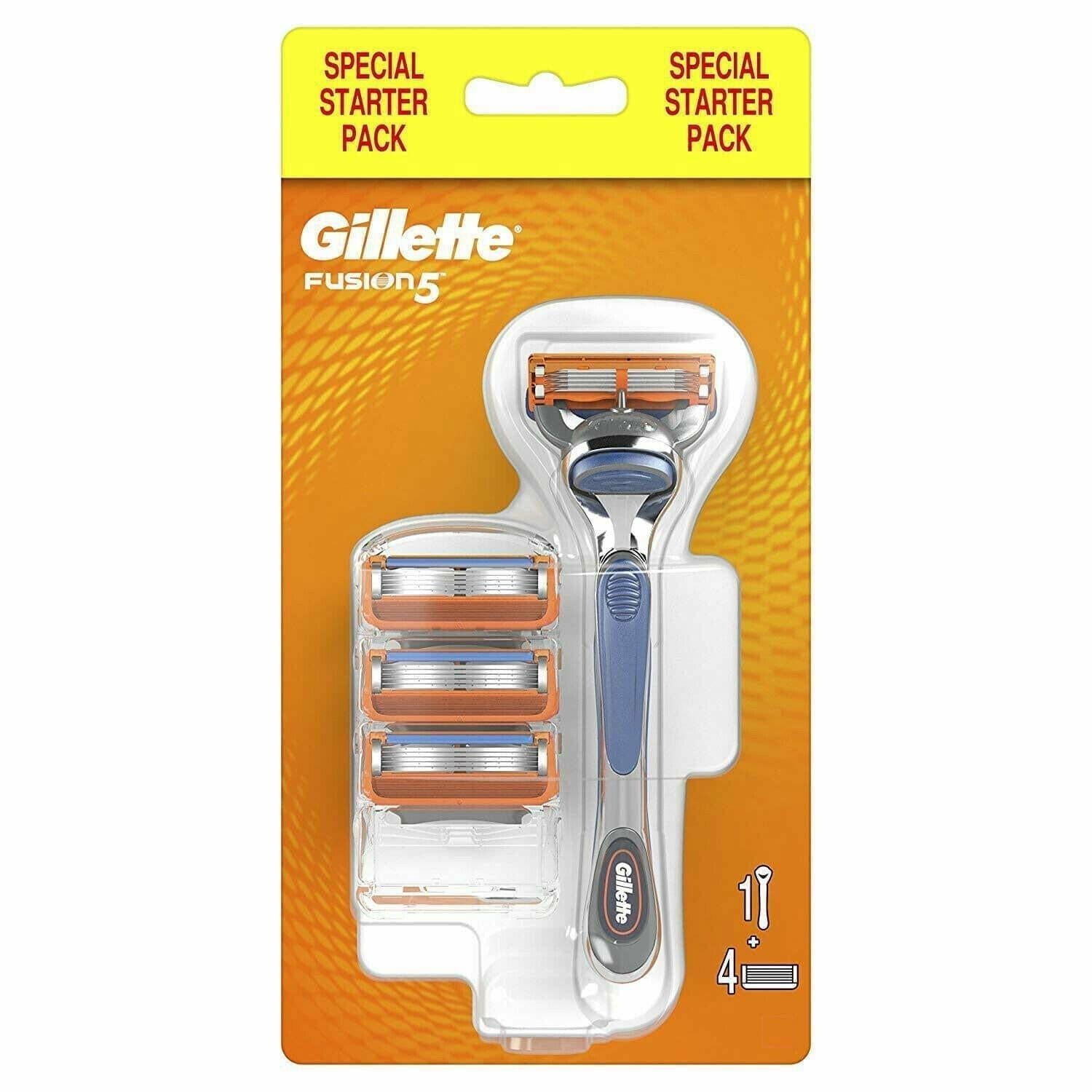Gillette Fusion5 Razor Starter Pack with 4 Blades - Five-Blade Shave Technology - Healthxpress.ie
