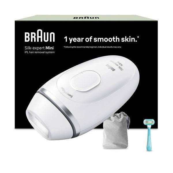 Braun IPL Silk-expert Mini, At Home Hair Removal, PL1114, Permanent Visible Hair Removal, - White