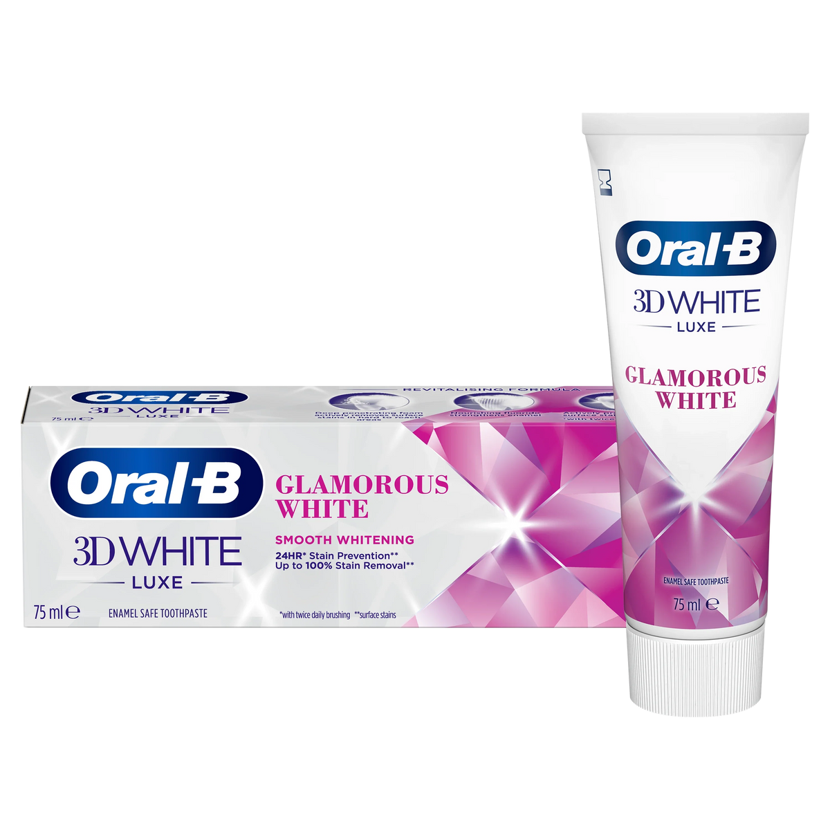 Oral-B 3D Glamorous White Toothpaste, 75ml whitening Toothpaste