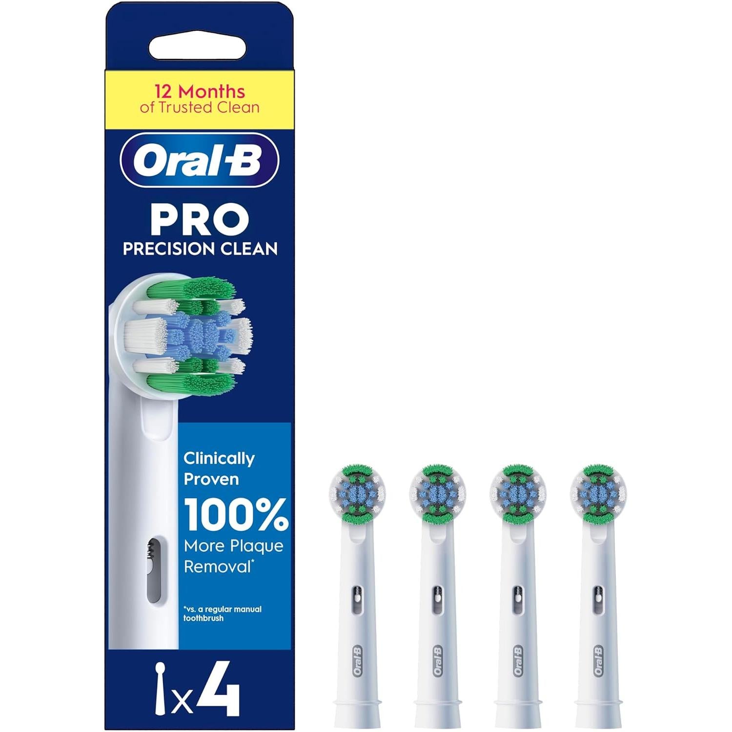 Oral-B Precision Clean Pro Power Toothbrush Refill Heads 4pk