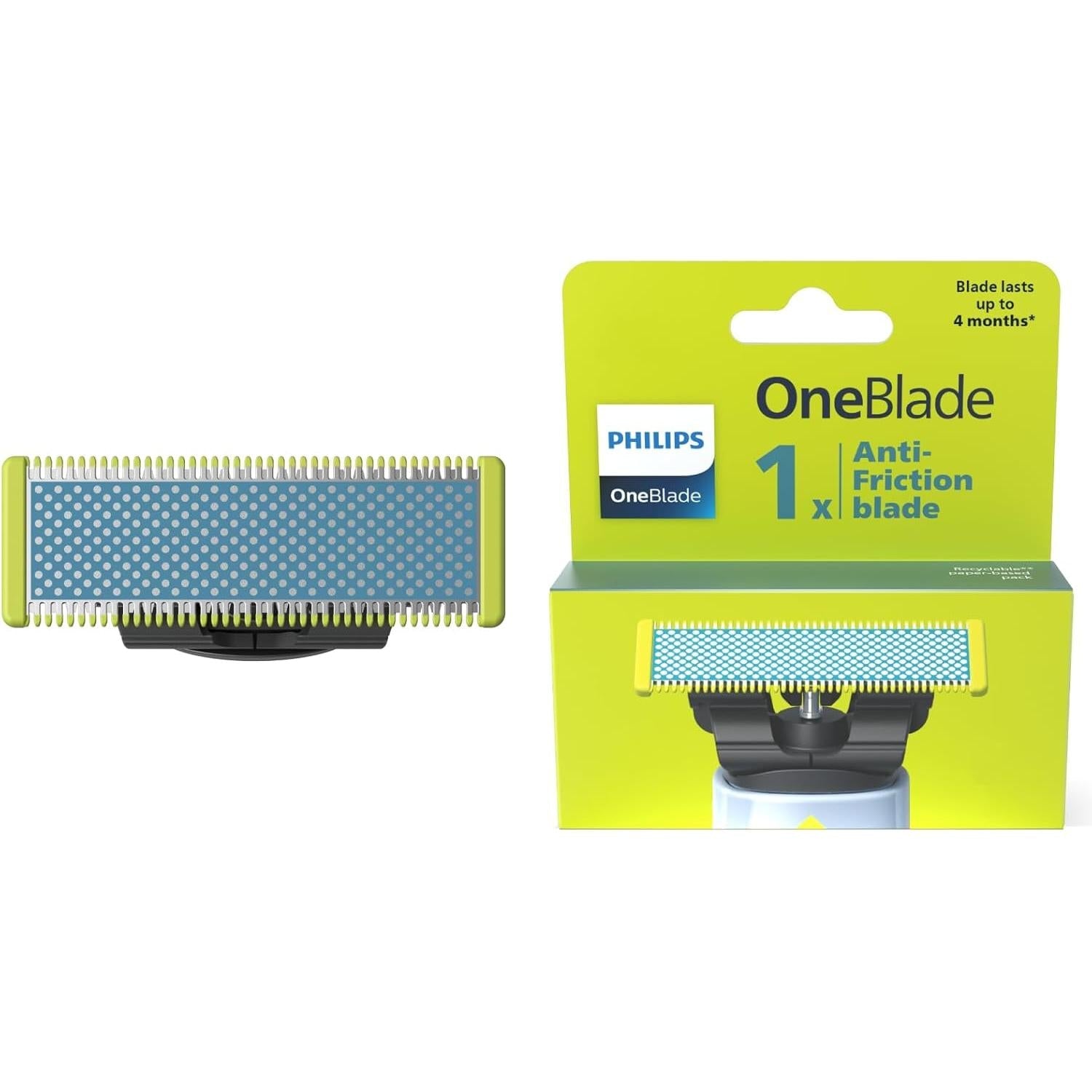 Philips OneBlade Anti-Friction Blade, Compatible with all OneBlade & Pro Electric Shaver & Trimmers, 4-Month Supply (QP215/50) 1pk
