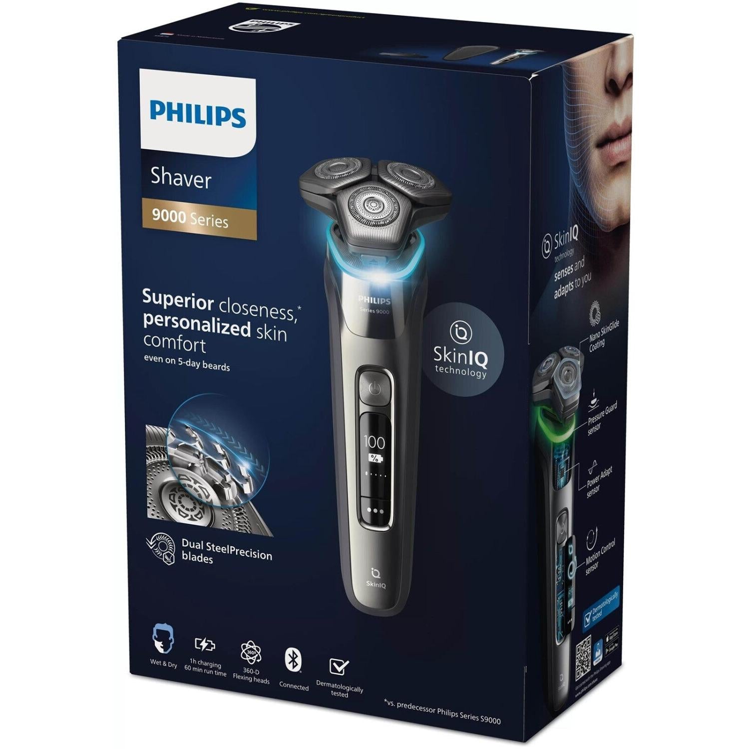 Philips Series 9000 Wet & Dry Electric Shaver with SkinIQ - S9974/35