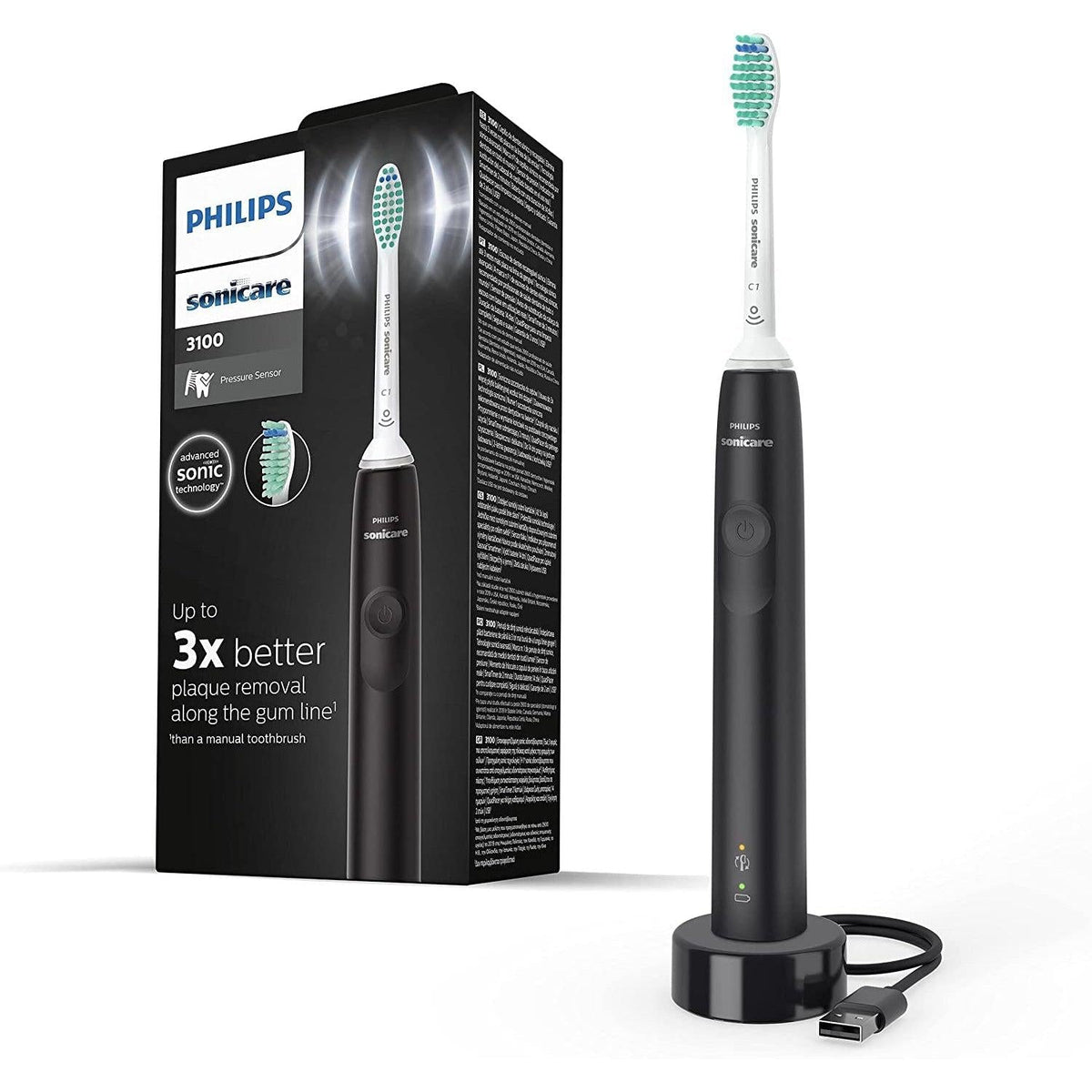 Philips Sonicare 3100 Series Sonic Electric Toothbrush with BrushSync replacement reminder (Model HX3671/14) - Healthxpress.ie