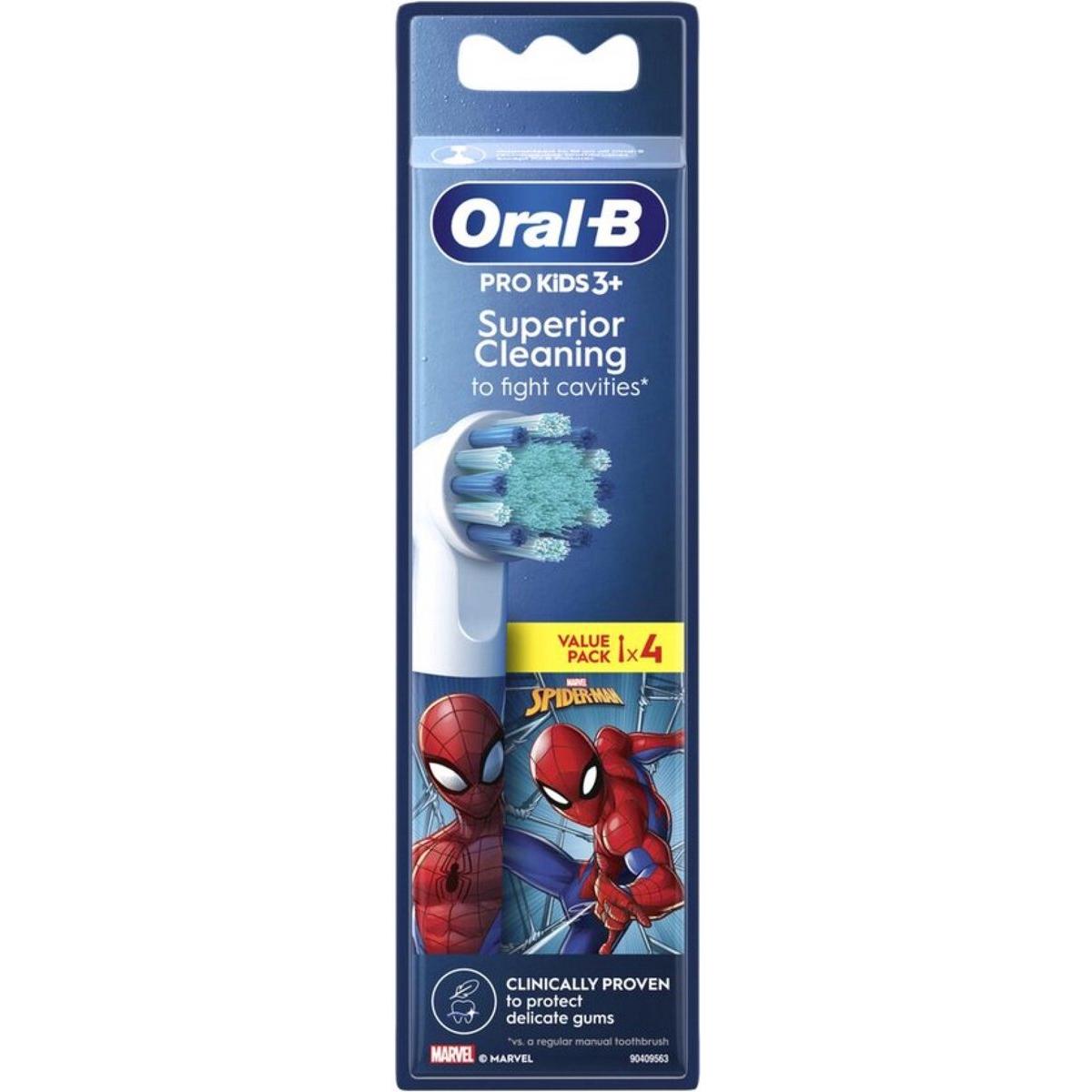 Oral-B Spiderman 4pk EB10 Stages Power Replacement Brush Heads - Healthxpress.ie