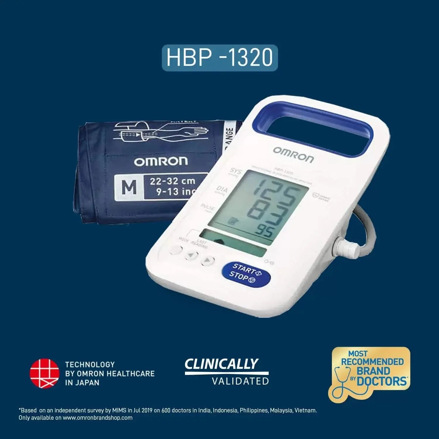 OMRON Blood Pressure Monitor HBP-1320 (HBP-1320-E) Professional Clinical Blood Pressure Monitor