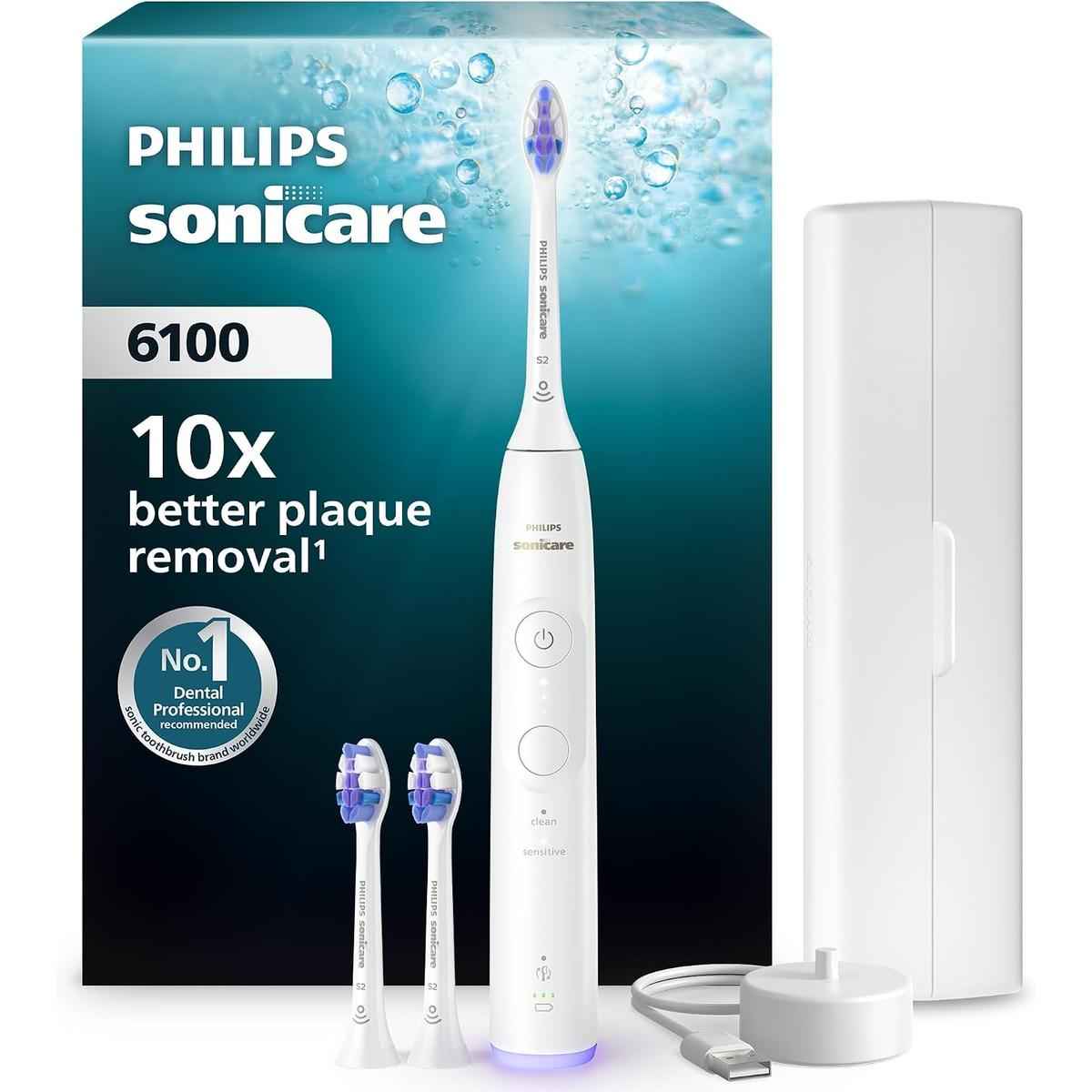 Philips Sonicare Series 6100 Rechargeable Electric Toothbrush – White – HX7400/01