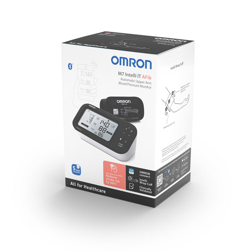 Omron M7 Intelli IT with AFib Automatic Upper Arm Blood Pressure Monitor - Intelli Wrap Cuff (22–42cm) - Healthxpress.ie