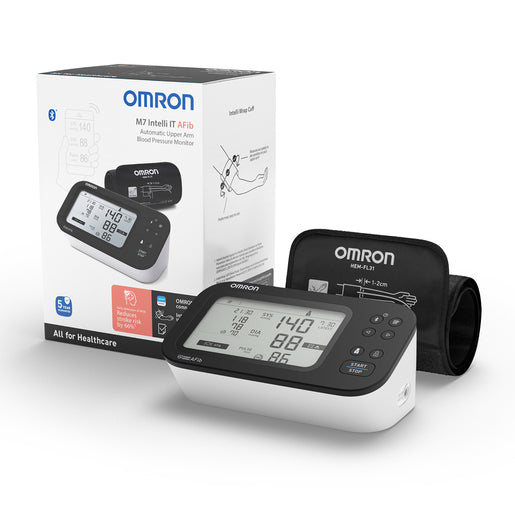 Omron M7 Intelli IT with AFib Automatic Upper Arm Blood Pressure Monitor - Intelli Wrap Cuff (22–42cm) - Healthxpress.ie