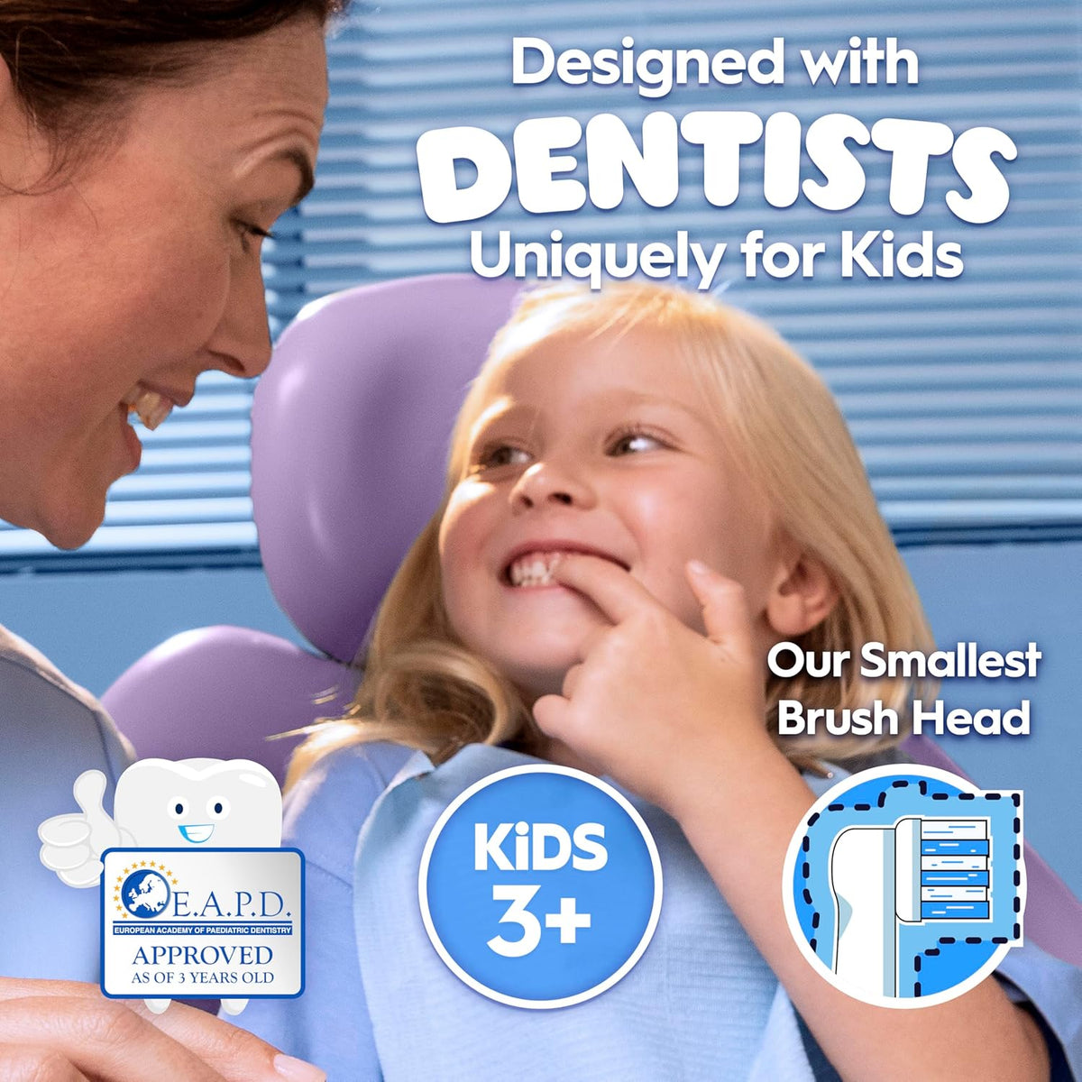 Oral-B Pro Kids Electric Toothbrush, 1 Handle with Frost, 1 Toothbrush Head, Designed by Braun, for Ages 3+