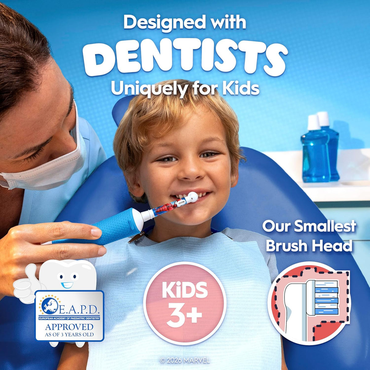 Oral-B Pro Kids Electric Toothbrush, 1 Handle Featuring Marvel Spider-Man, 1 Toothbrush Head, Designed By Braun, For Ages 3+