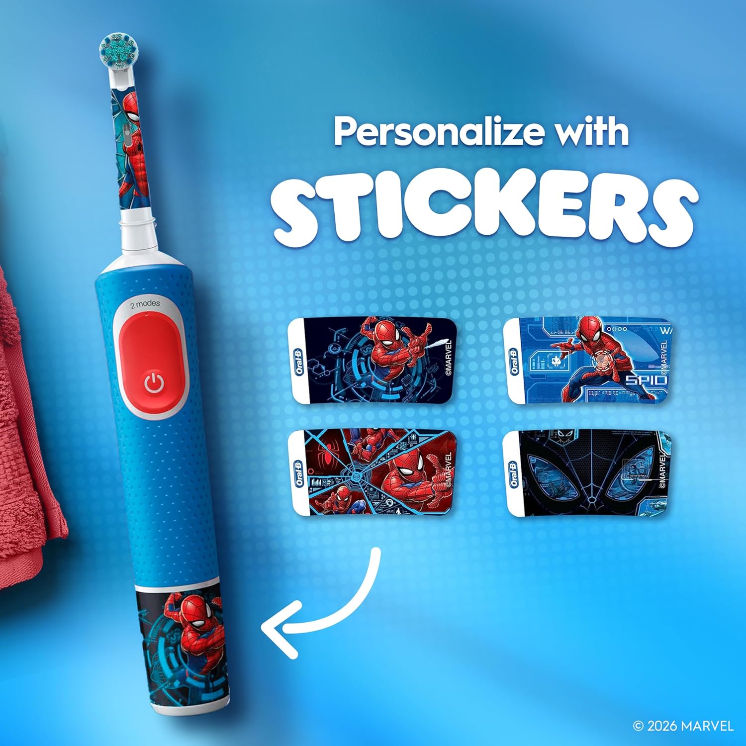 Oral-B Pro Kids Electric Toothbrush, 1 Handle Featuring Marvel Spider-Man, 1 Toothbrush Head, Designed By Braun, For Ages 3+