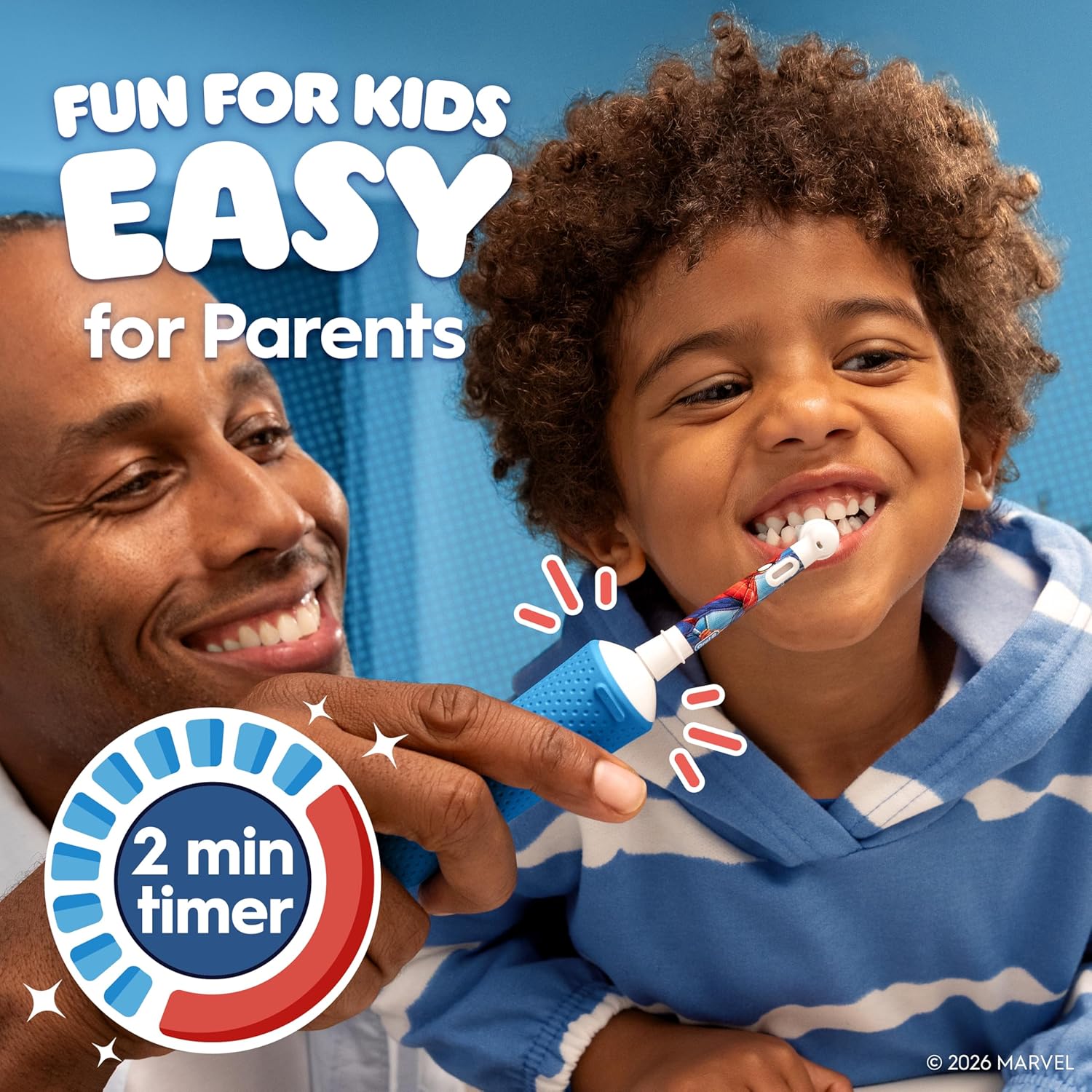 Oral-B Pro Kids Electric Toothbrush, 1 Handle Featuring Marvel Spider-Man, 1 Toothbrush Head, Designed By Braun, For Ages 3+