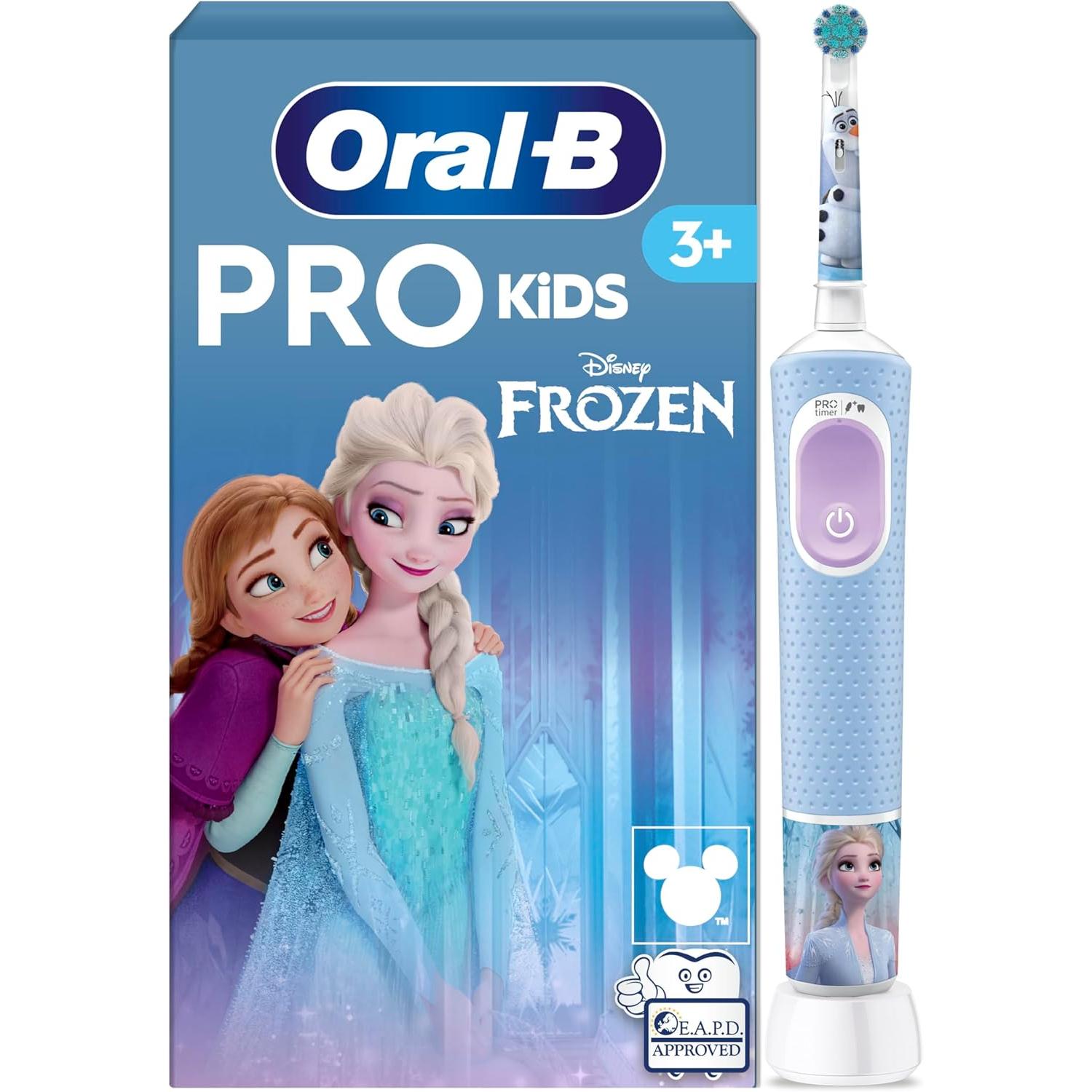 Oral-B Pro Kids Electric Toothbrush, 1 Handle with Frost, 1 Toothbrush Head, Designed by Braun, for Ages 3+