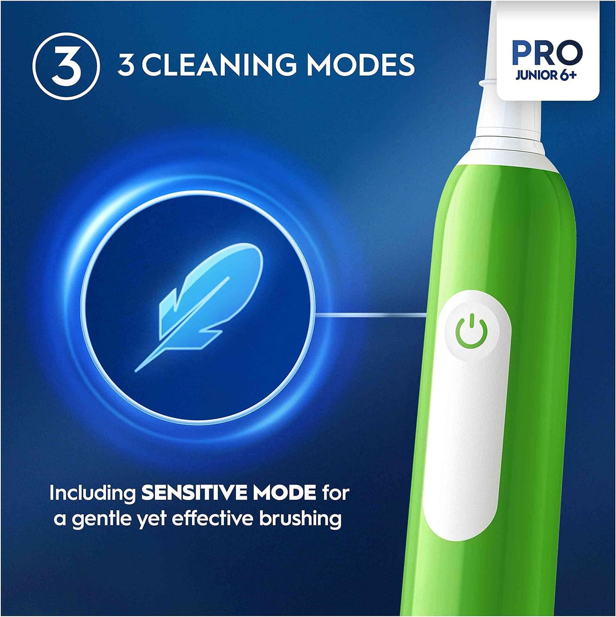 Oral-B Pro Junior Kids Electric Toothbrush, Sensitive Mode, For Ages 6+, Green - Healthxpress.ie