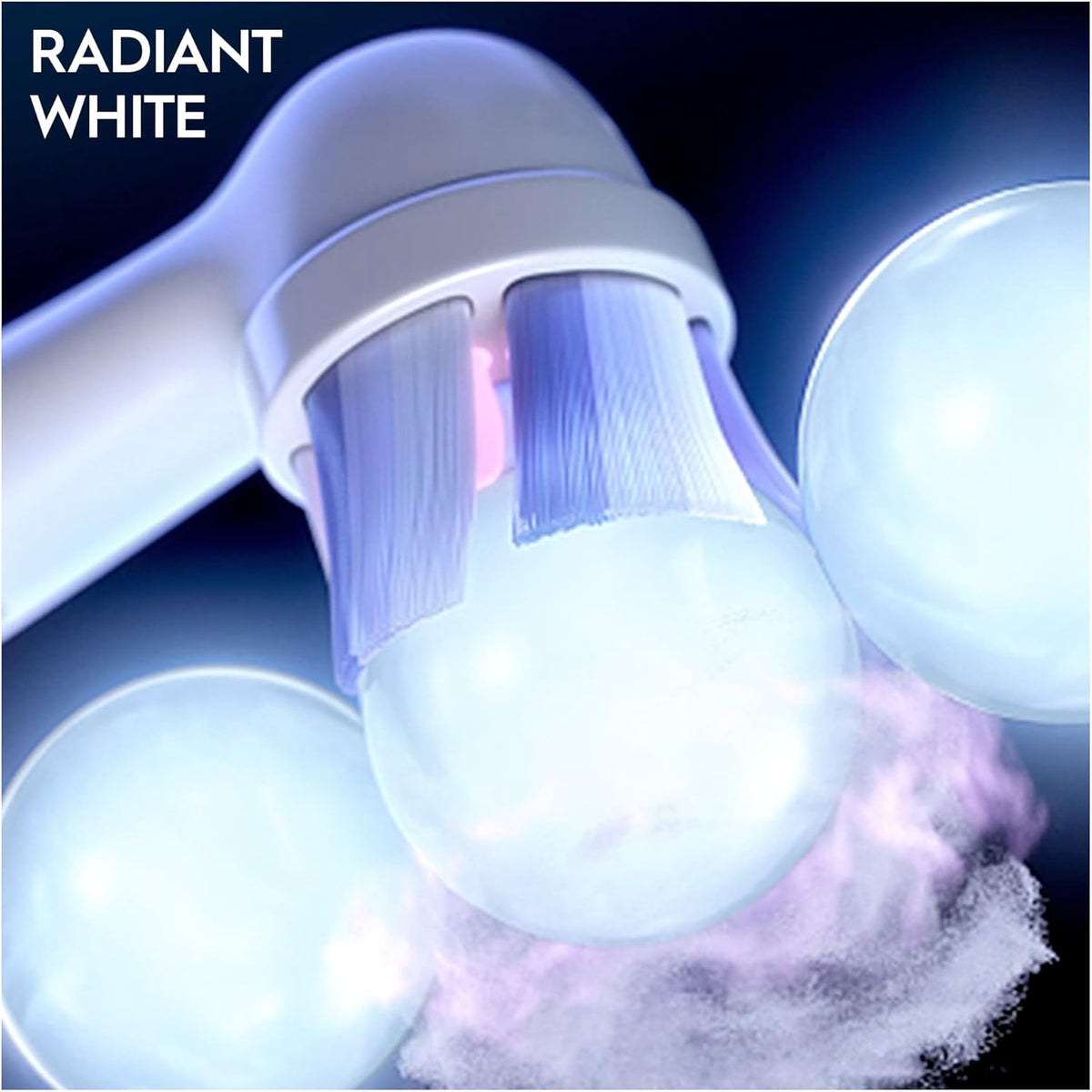 Oral-B iO 6pk Radiant White Replacement Toothbrush Heads, Angled Bristles Deeper Plaque Removal, with Polishing Petals for Teeth Whitening - Healthxpress.ie