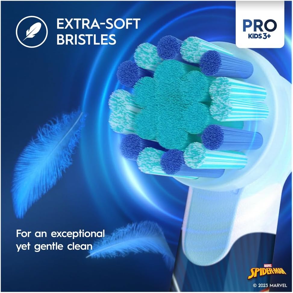 Oral-B Pro Spiderman Kids Electric Toothbrush with Travel Case For Ages 3+ - Blue - Healthxpress.ie