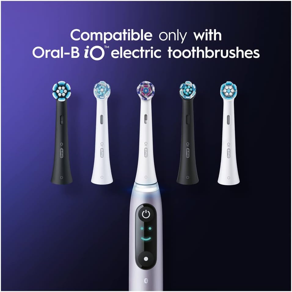 Oral-B iO 6pk Radiant White Replacement Toothbrush Heads, Angled Bristles Deeper Plaque Removal, with Polishing Petals for Teeth Whitening - Healthxpress.ie