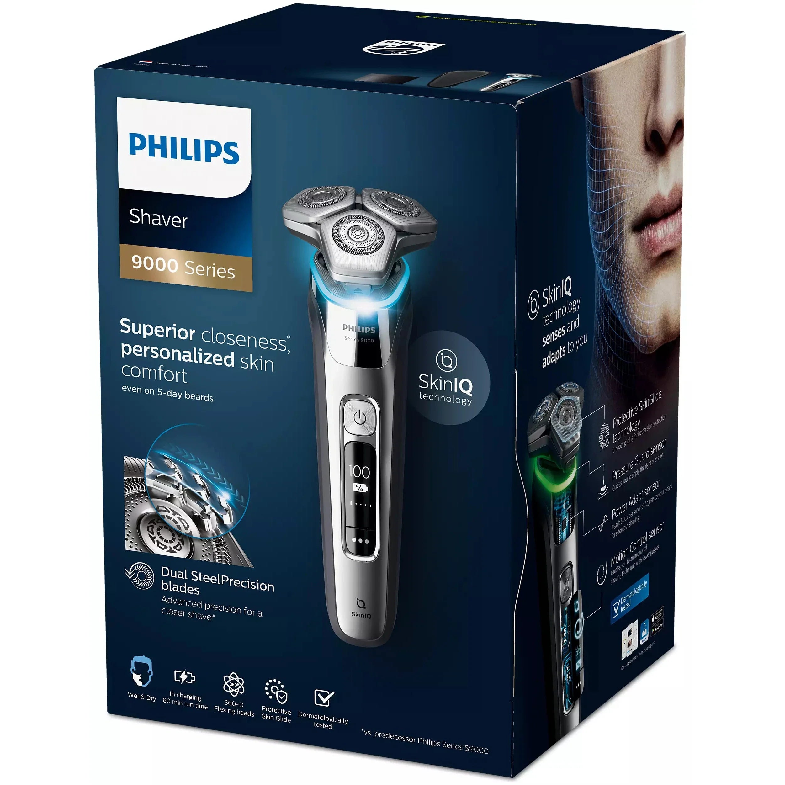 Philips Series 9000 Wet and Dry Electric Shaver S9985/50 with SkinIQ Technology - Healthxpress.ie