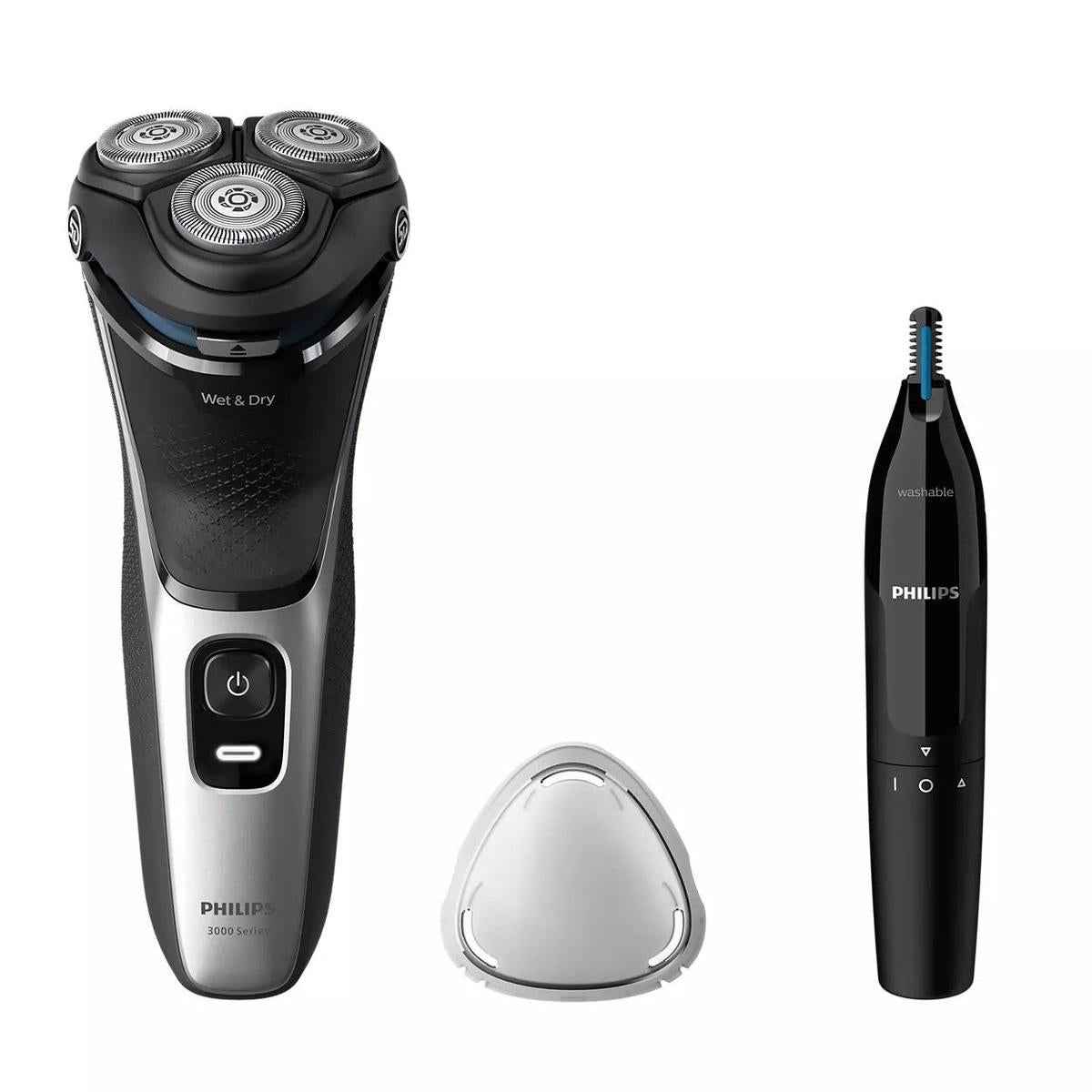 Philips Shaver 3000 Series Wet & Dry Electric Shaver with Nose Trimmer – S3143/02