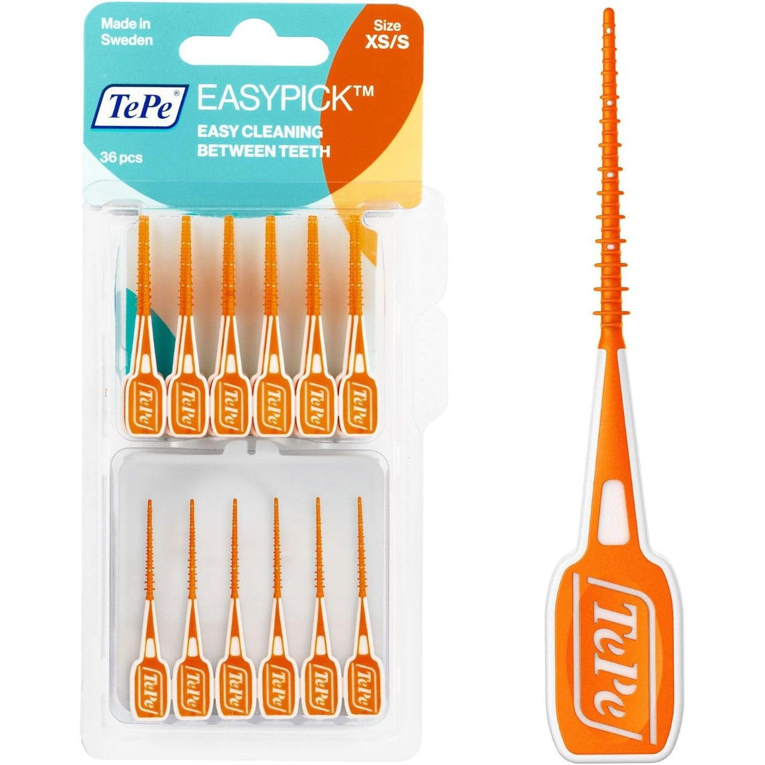 TePe Easypick Dental Picks, Size XS/S, Orange, Pack of 36 - Healthxpress.ie