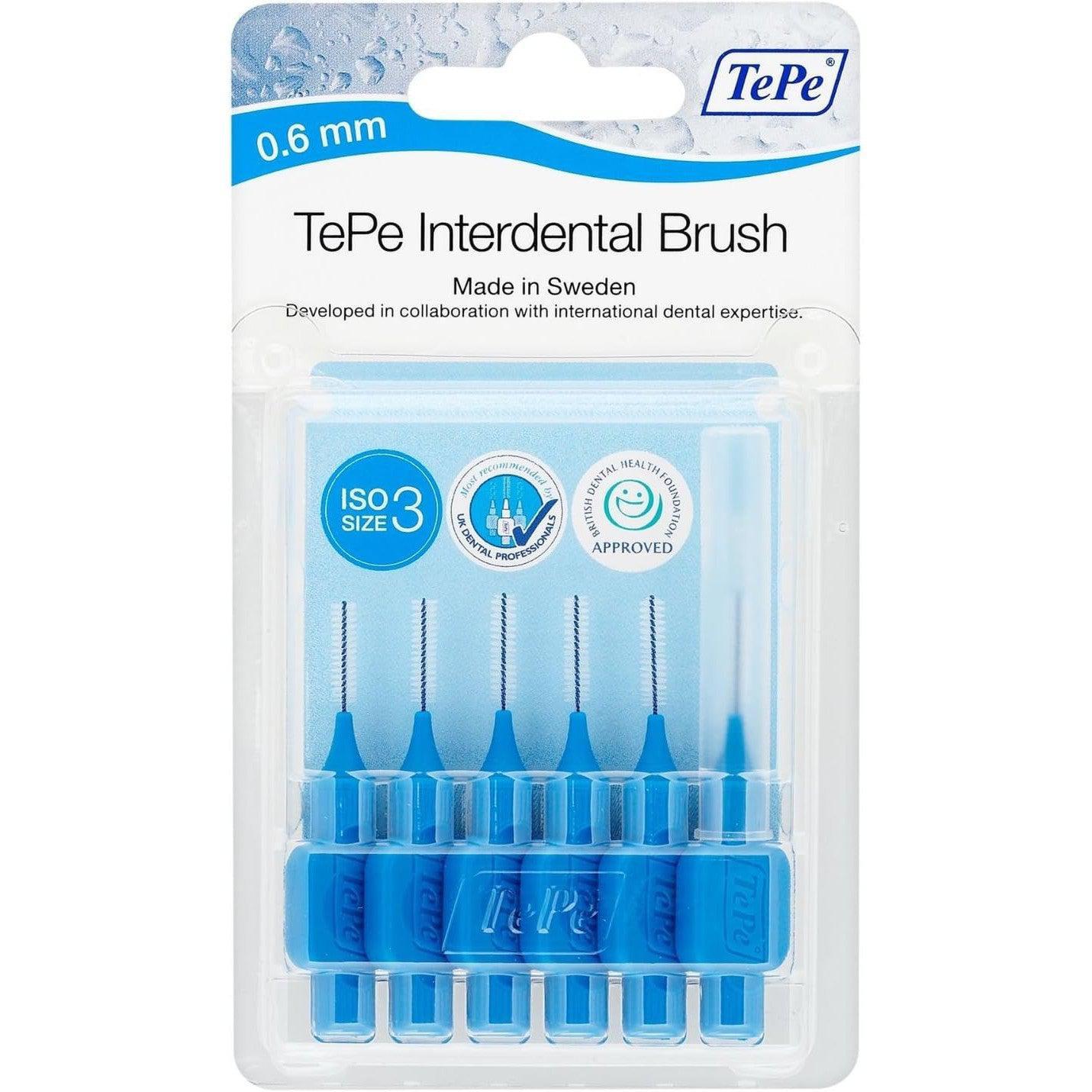 TePe Interdental Brush Blue 0.6mm Pack of 6 - Healthxpress.ie