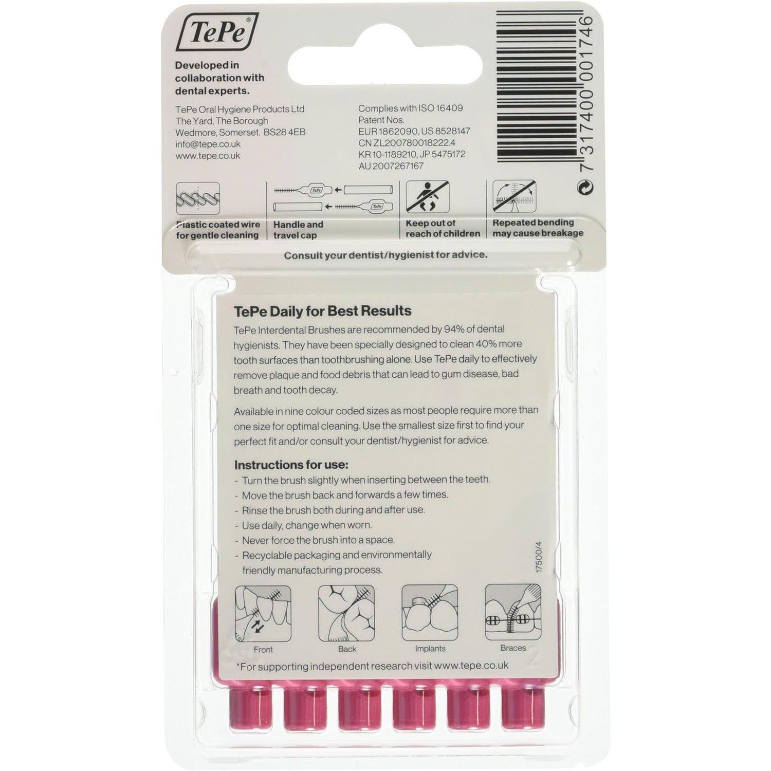 TePe Interdental Brush Pink 0.4mm Pack of 6 - Healthxpress.ie
