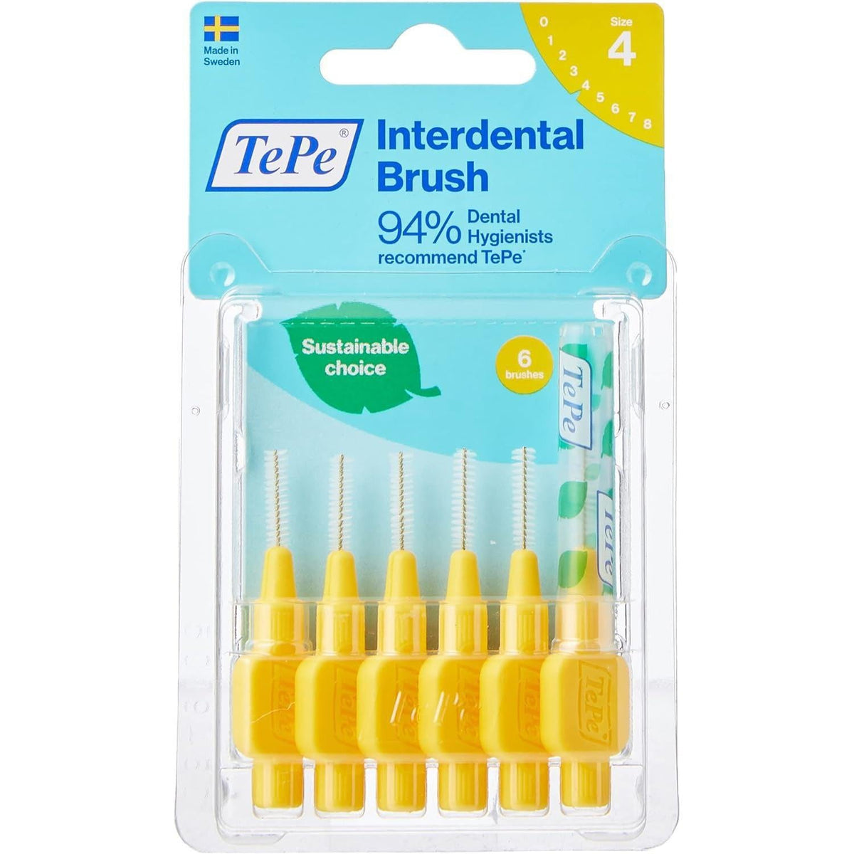 Tepe 0.7 mm Interdental Yellow Brushes - Pack of 6 - Healthxpress.ie