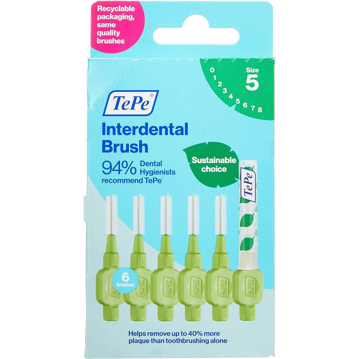 Tepe 0.8 mm Interdental Green Brushes - Pack of 6 - Healthxpress.ie