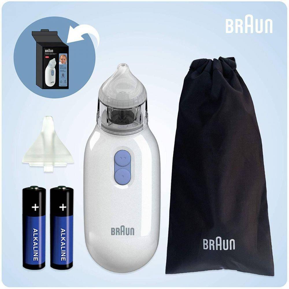 Braun BNA100EU Nasal Aspirator - Fast and Gentle, Easy Use for All Ages - White