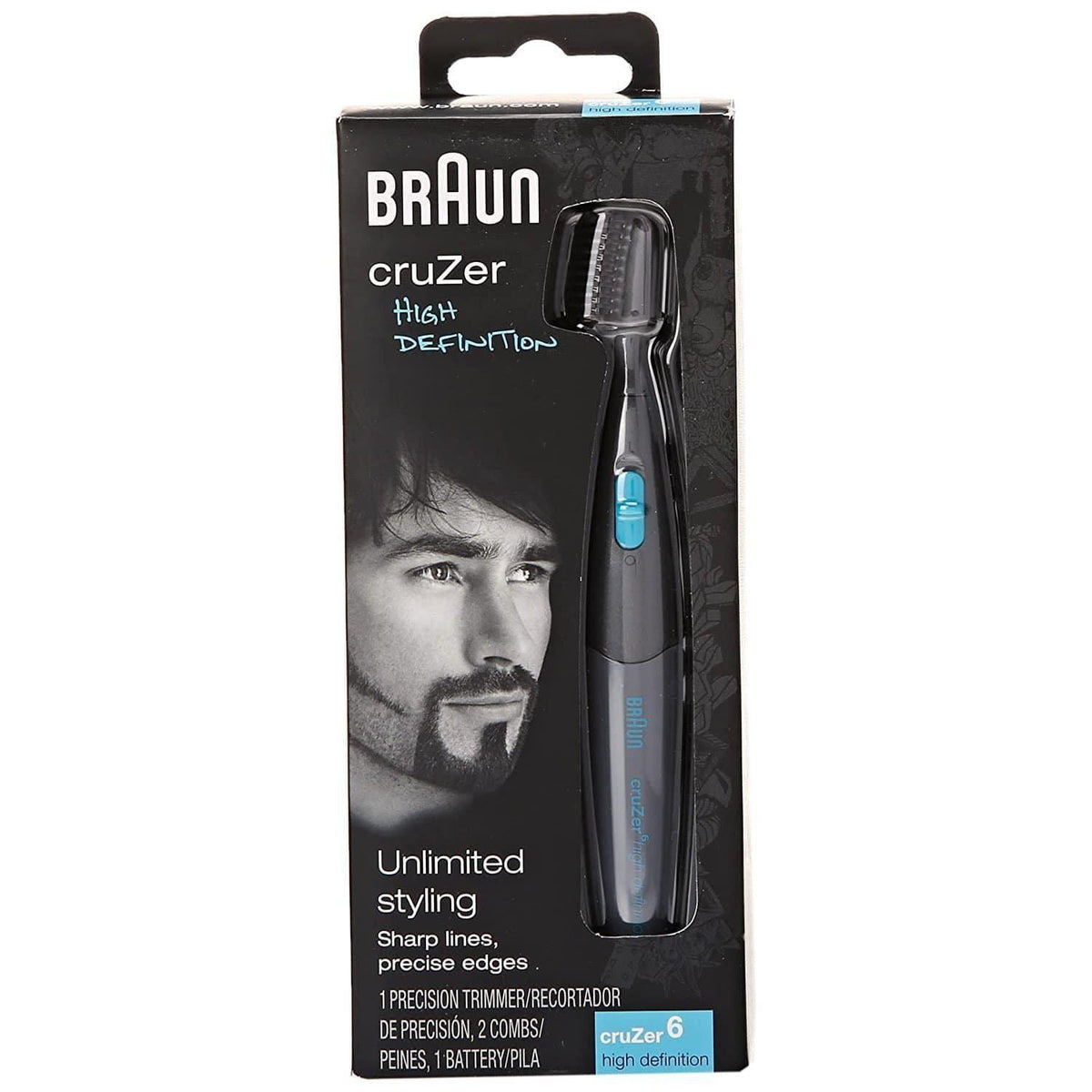 Braun Men's CruZer6 Precision Trimmer w/ 2 Trimming Comb - Compact and Handy - Healthxpress.ie