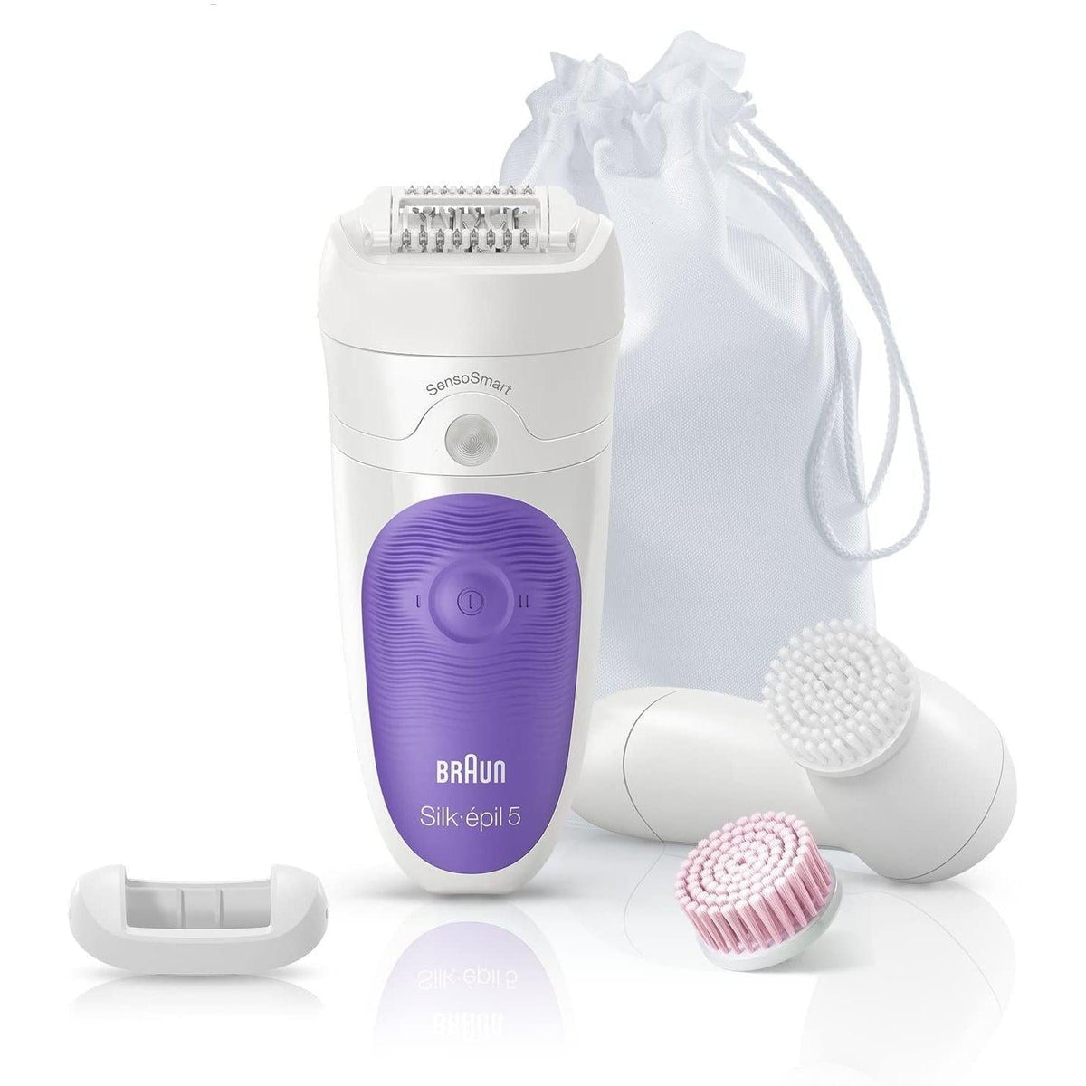 Braun Women's Silk-Epil 5 SensoSmart 5/870 Wet/Dry Epilator w/ 5 Extras - Purple - Healthxpress.ie