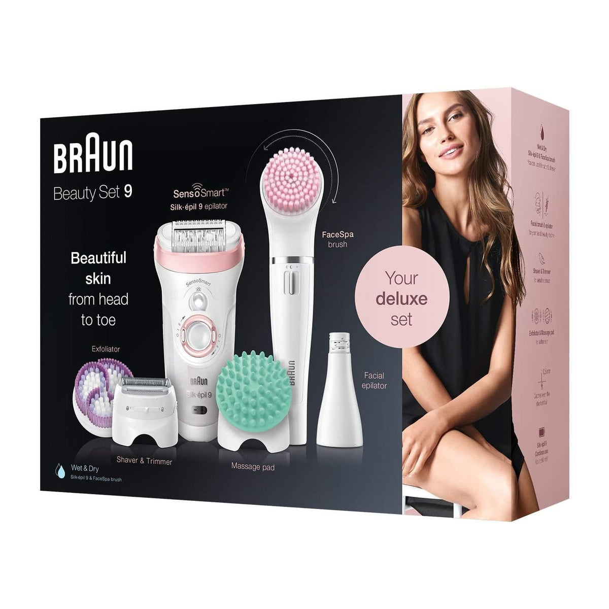 Braun Women's Silk-épil Beauty Set 9 9/985 Wet and Dry Epilator w/ 8 Extras - Healthxpress.ie