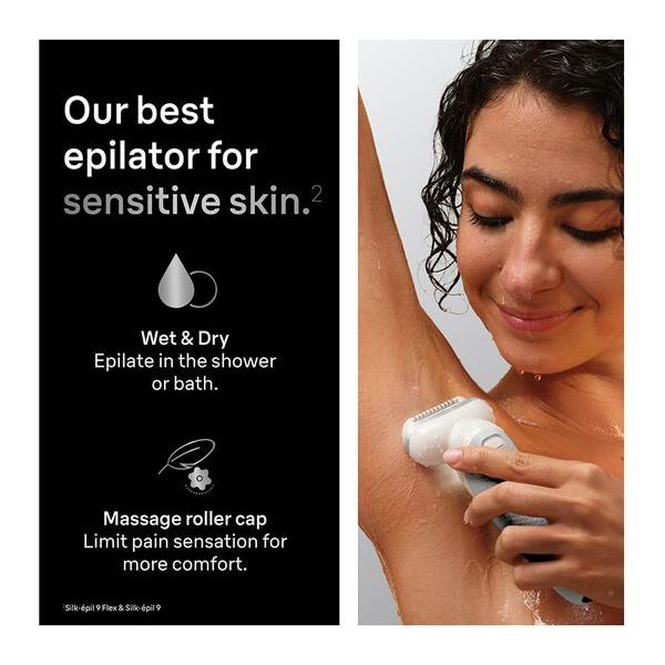 BRAUN Silk-épil 9 Flex 9 3D SE9-030 Wet & Dry Epilator - Silver