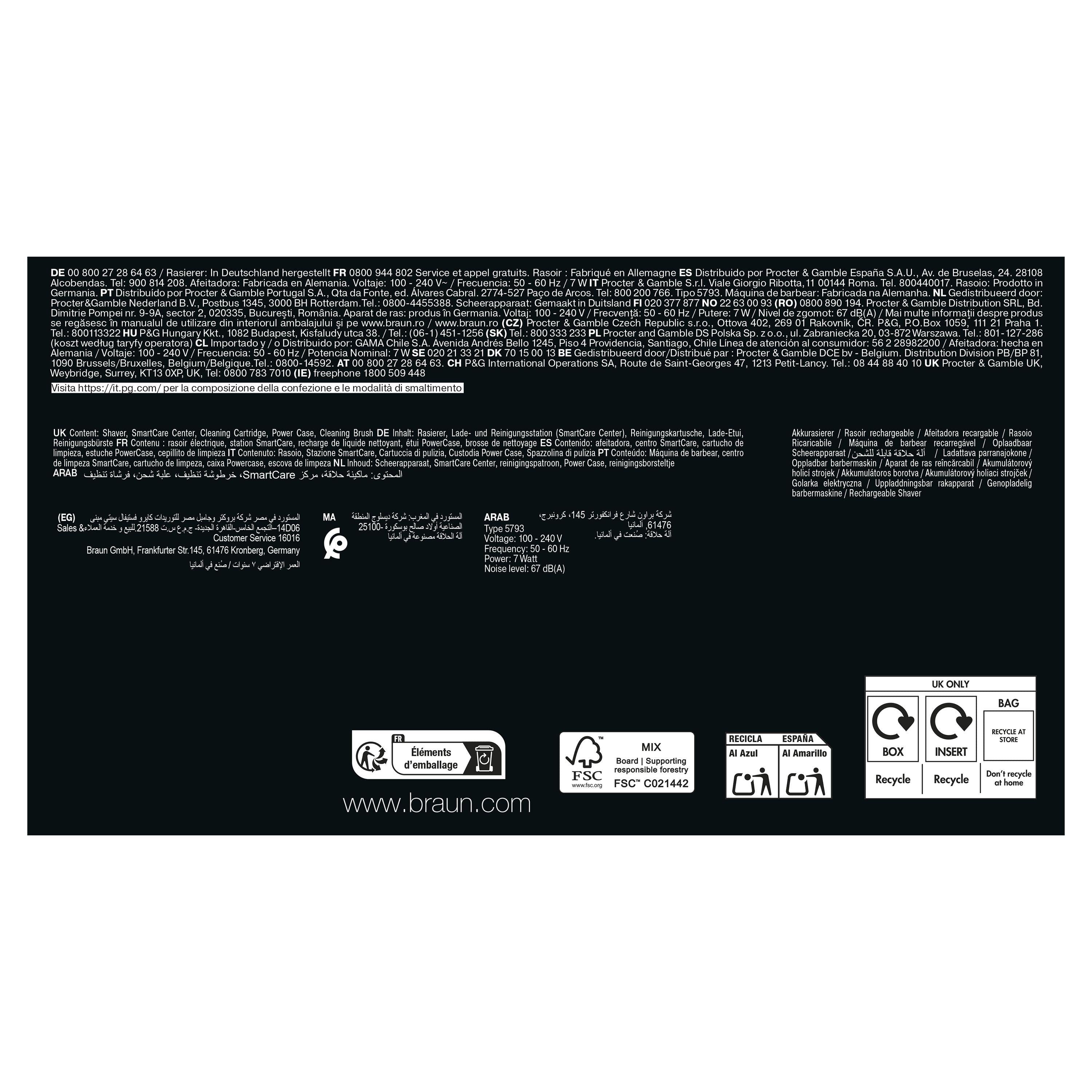 Braun Series 9 PRO+ Electric Shaver, Pro SensoAdapt, SmartCare Center & Charging Case, 9670CC, Black