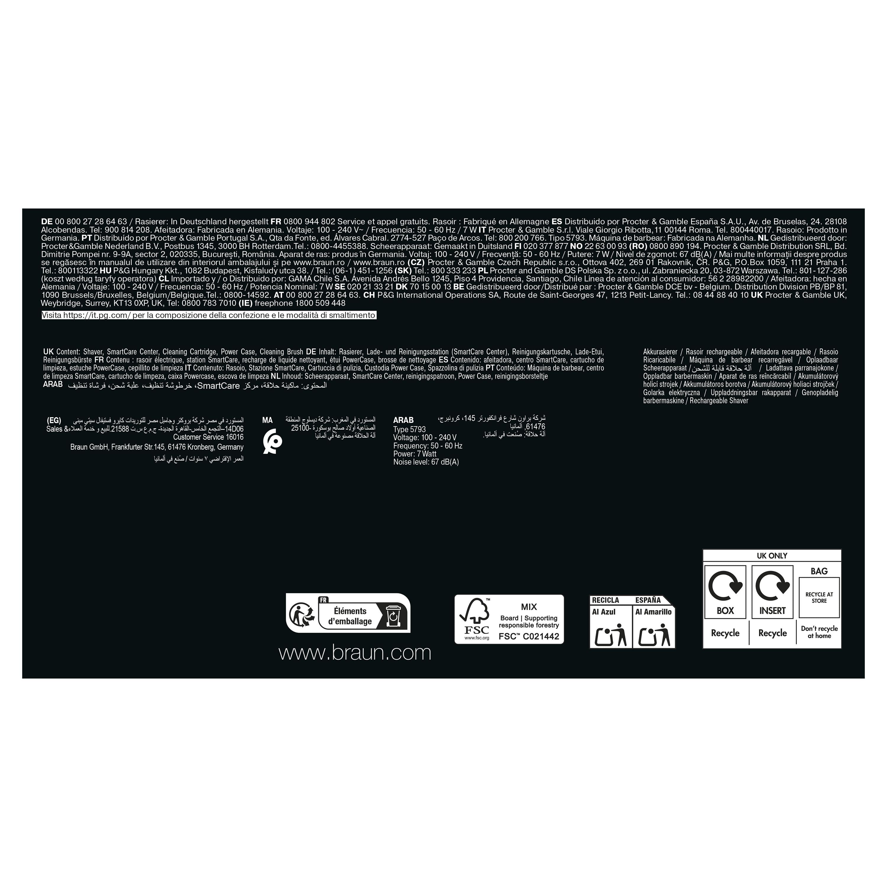 Braun Series 9 PRO+ Electric Shaver, Pro SensoAdapt, SmartCare Center & Charging Case, 9670CC, Black