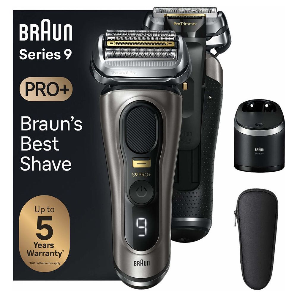 Braun Series 9 PRO+ Electric Shaver, Wet and Dry, SmartCare Center, 9565CC, Silver