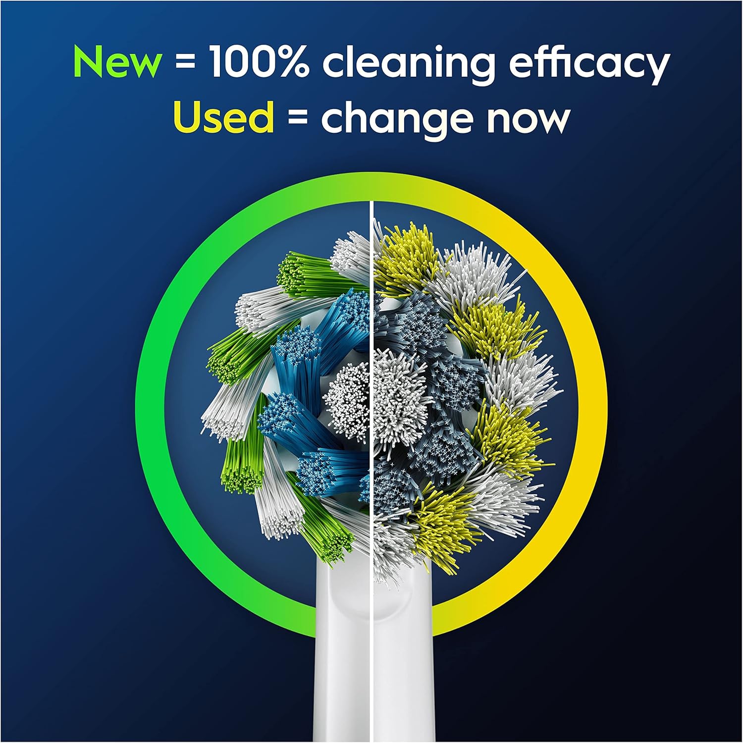 Oral-B Pro Cross Action 4pk Replacement Toothbrush Head, X-Shape and Angled Bristles for Deeper Plaque Removal, Pack of 4