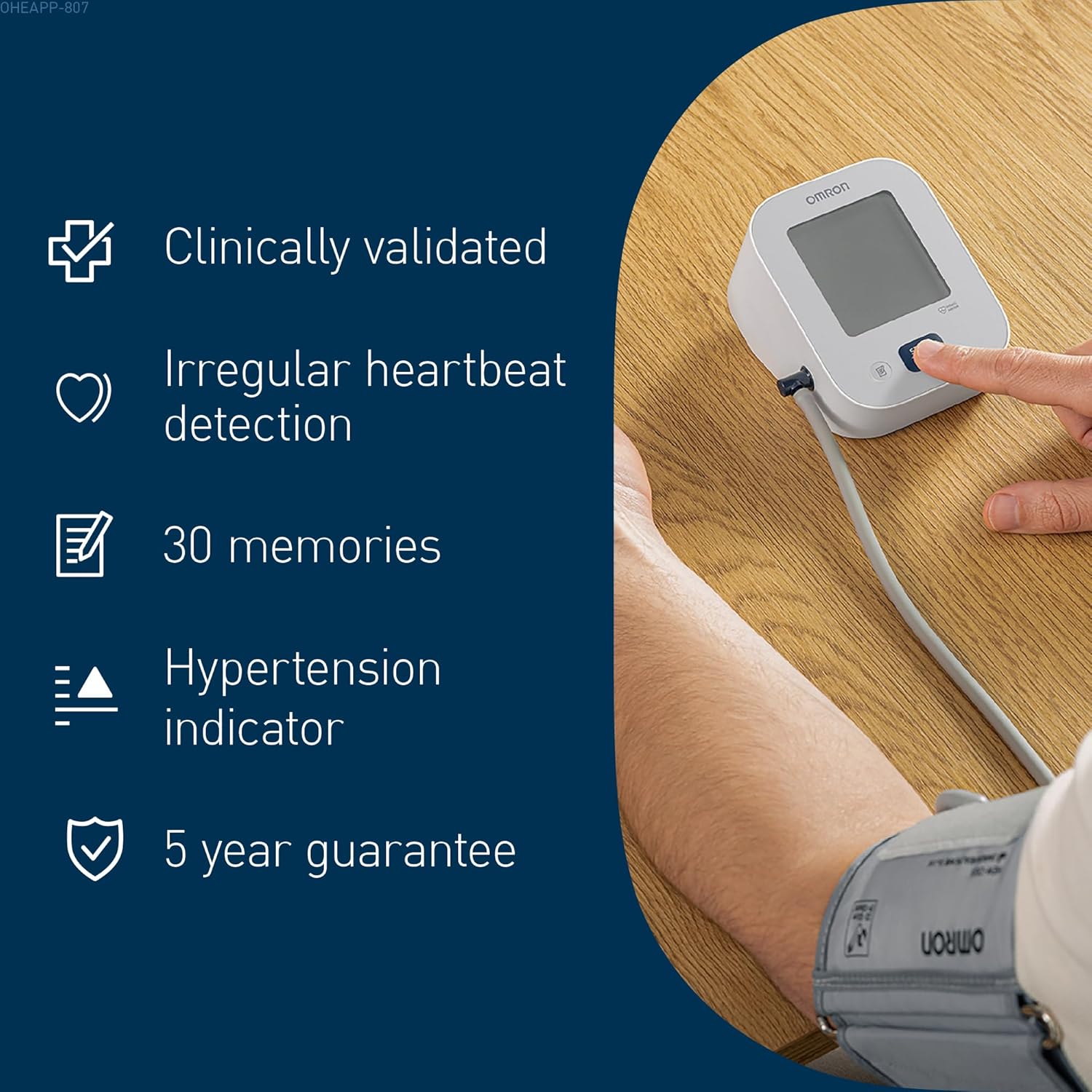 OMRON M2 Essential, Clinically Validated Upper Arm Blood Pressure Monitor  22-32cm Cuff for Irregular Heartbeat Detection
