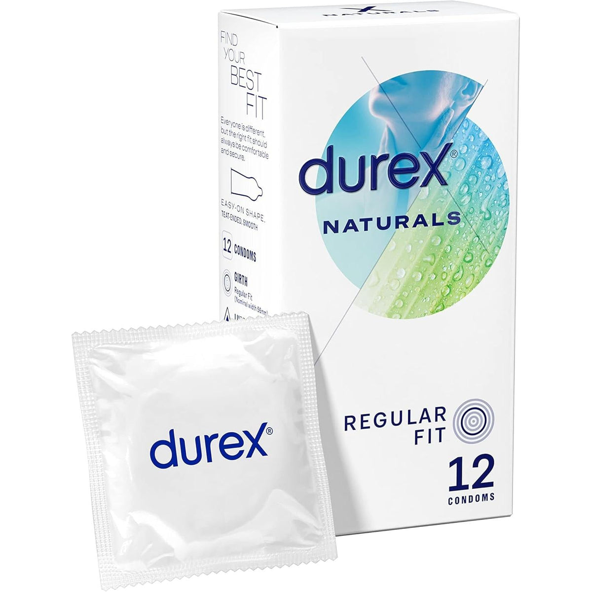 Durex Naturals Condoms, Pack of 12 - Regular Fit - Healthxpress.ie