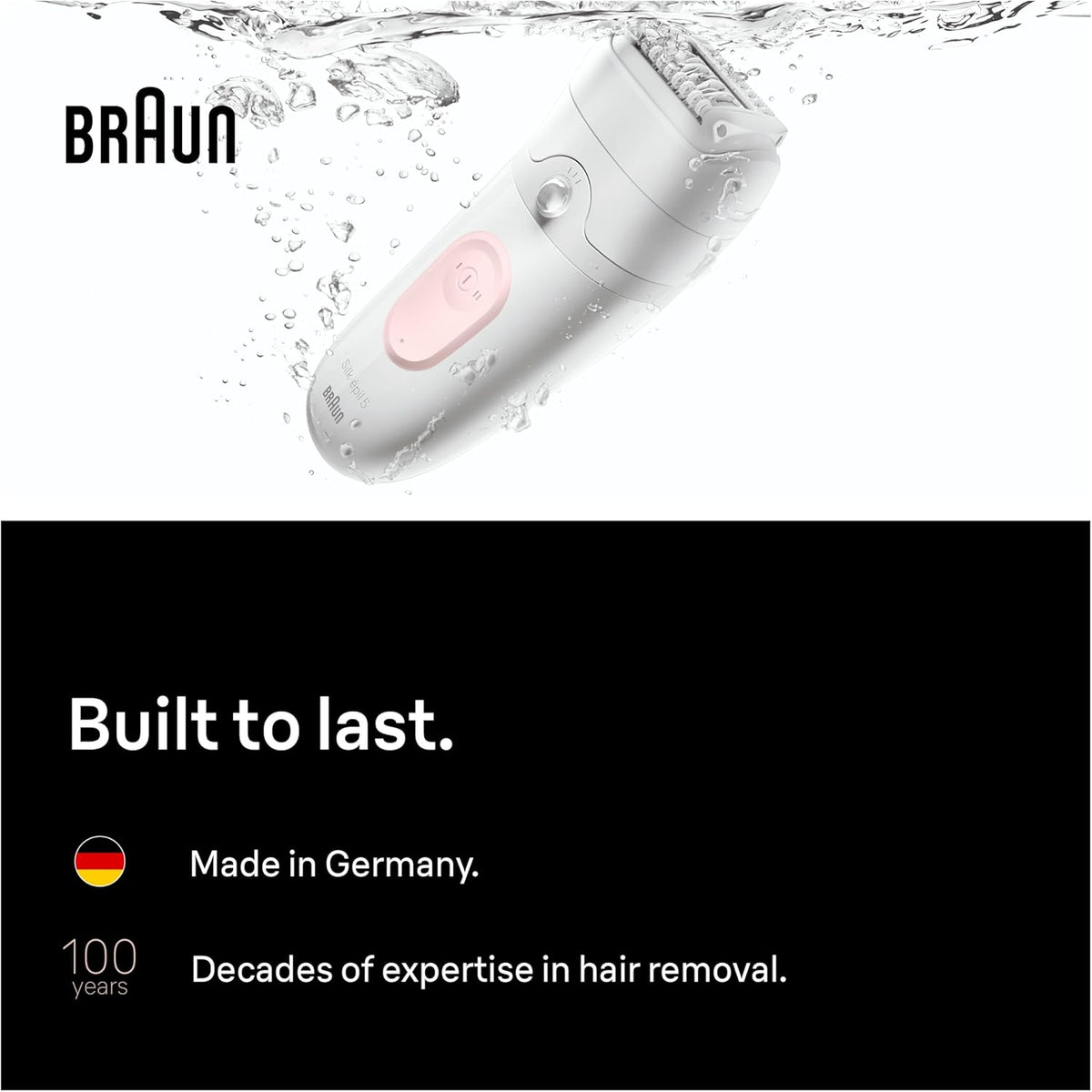 Braun Silk·épil 5, Wet & Dry Epilator, Easy Hair Removal, Lasting Smooth Skin, 5-000, Flamingo Pink