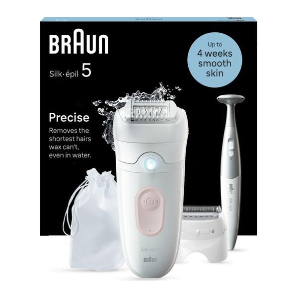 BRAUN Silk-épil 5 5-230 Wet & Dry Epilator - White & Flamingo