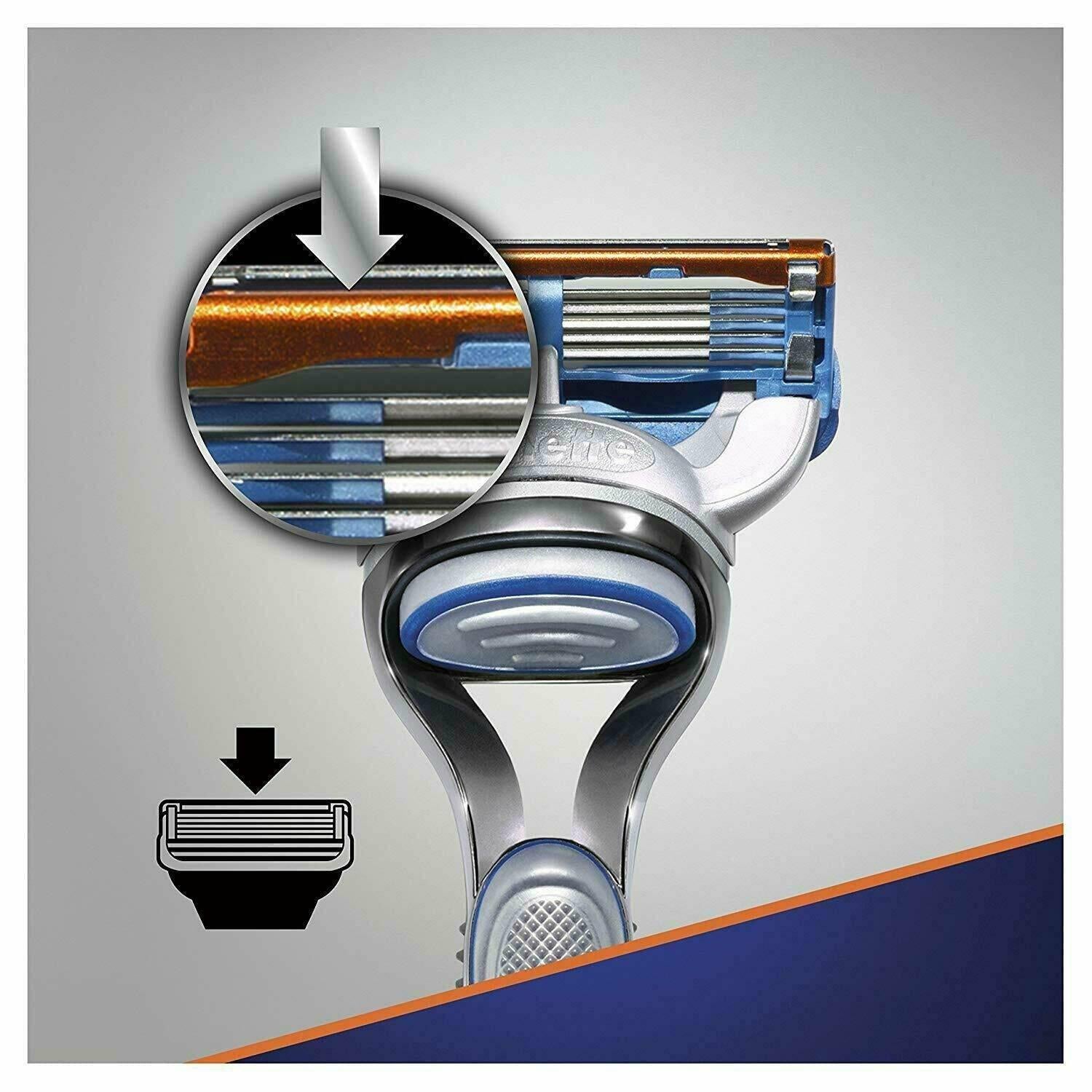 Gillette Fusion5 Razor Starter Pack with 4 Blades - Five-Blade Shave Technology - Healthxpress.ie